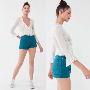 Urban Outfitters Candyd Ruffle Wrap Top White